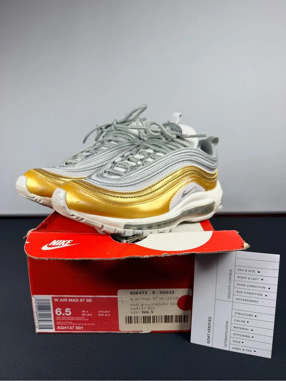 Nike Silver and Gold Women's Athletic Sneakers